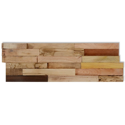 Pannelli di copertura murale da 10 pezzi in teak riciclato