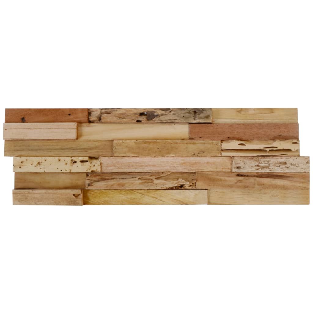 Pannelli di copertura murale da 10 pezzi in teak riciclato