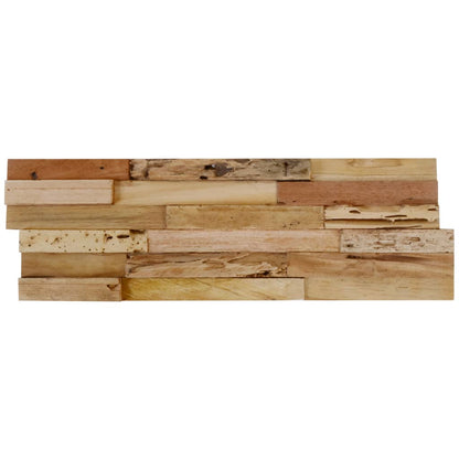 Pannelli di copertura murale da 10 pezzi in teak riciclato