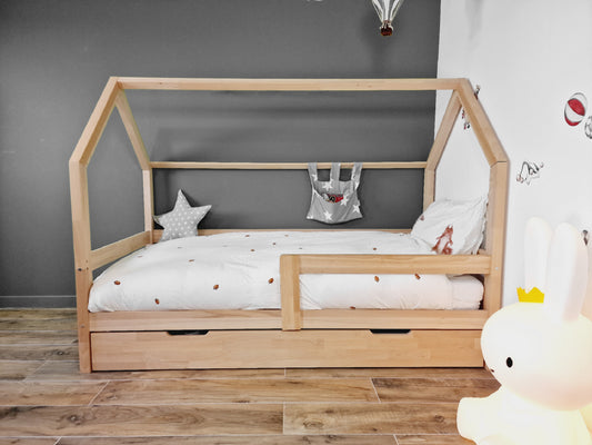 Mia cabin bed in beech wood with drawer