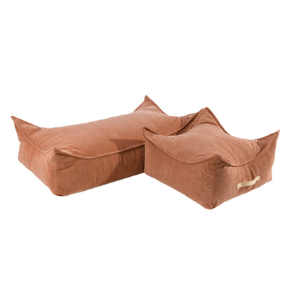 Pouf enfant carré en velours côtelé