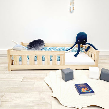 Simple children's bed with double bars