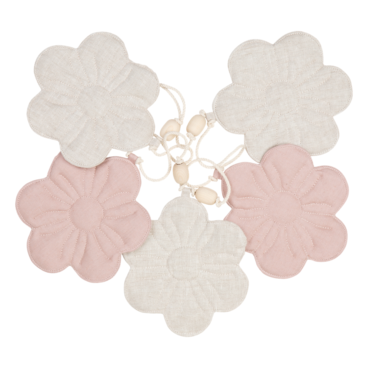 Guirlande décorative Fleurs en Lin "Sandy rose bouquet"