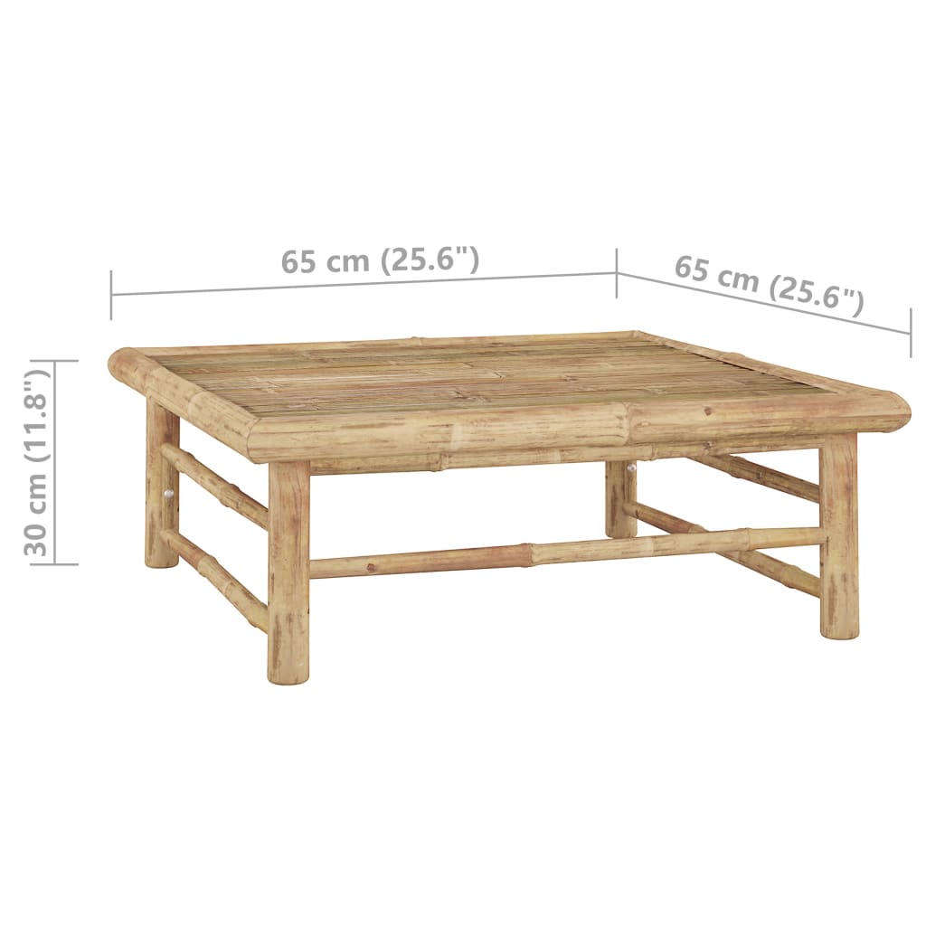 Muebles de jardín XXL 12 salas de bambú con cojín de crema de bali blanco