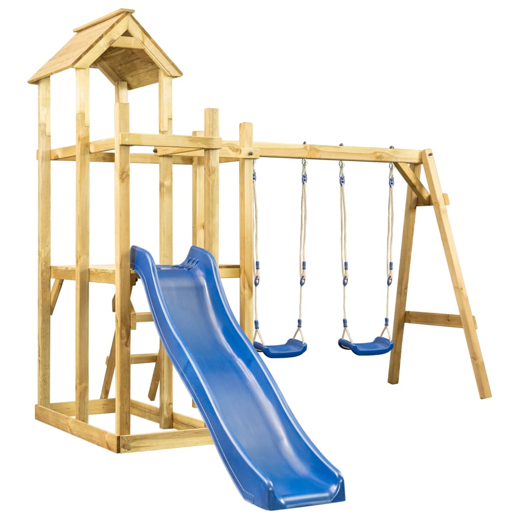 Playhouse Bois Structure de jeu Maisonnette avec toboggan Pin IMPREGNE