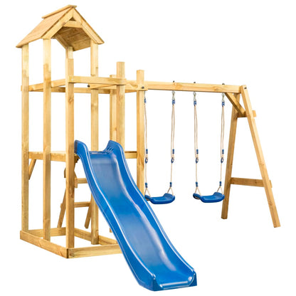 Playhouse Bois Structure de jeu Maisonnette avec toboggan Pin IMPREGNE