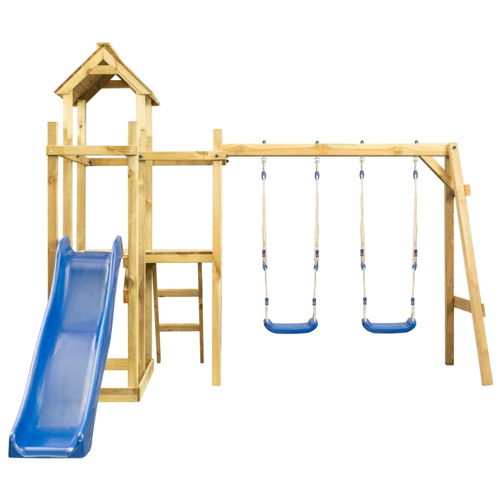 Playhouse Bois Structure de jeu Maisonnette avec toboggan Pin IMPREGNE