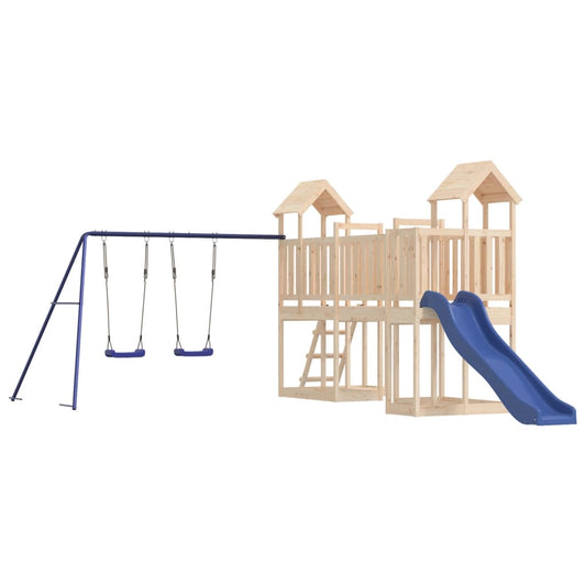 Playhouse Structure de jeu Maisonnette d'escalade XXL avec balançoire et toboggan