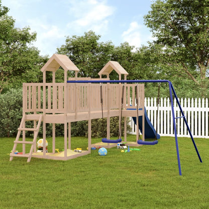 Playhouse Structure de jeu Maisonnette d'escalade XXL avec balançoire et toboggan
