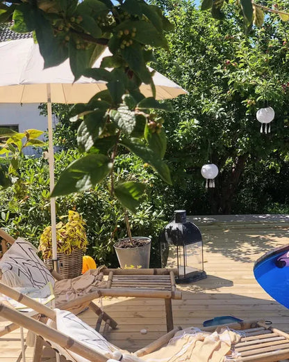 Relax transat d'extérieur avec repose-pied Bambou BALI