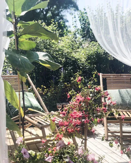 Relax transat d'extérieur avec repose-pied Bambou BALI