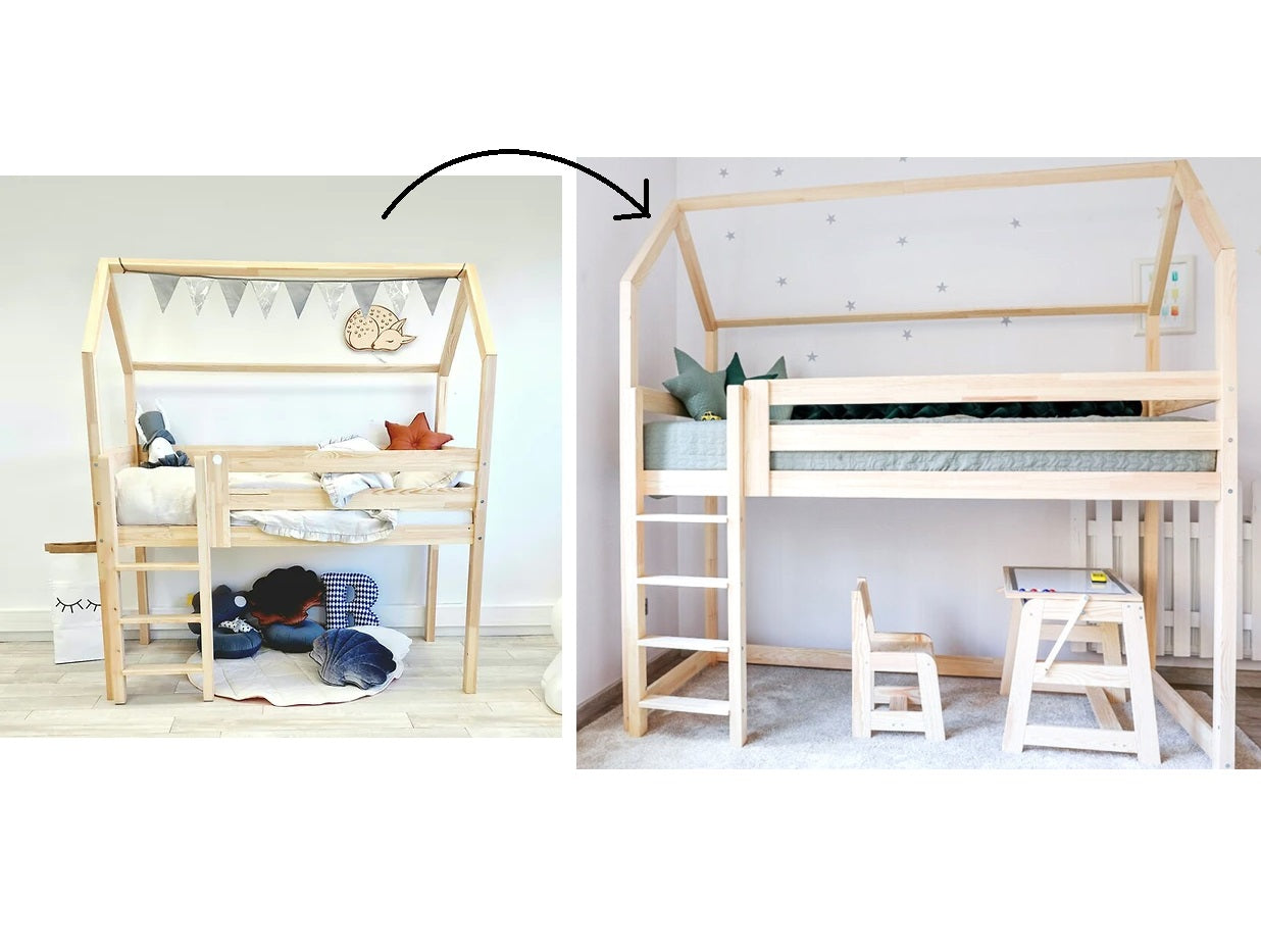 Kit pour rehausser un lit Cabane Mia Mezzanine hauteur 55 ou 70cm en hauteur 90cm ou 100cm