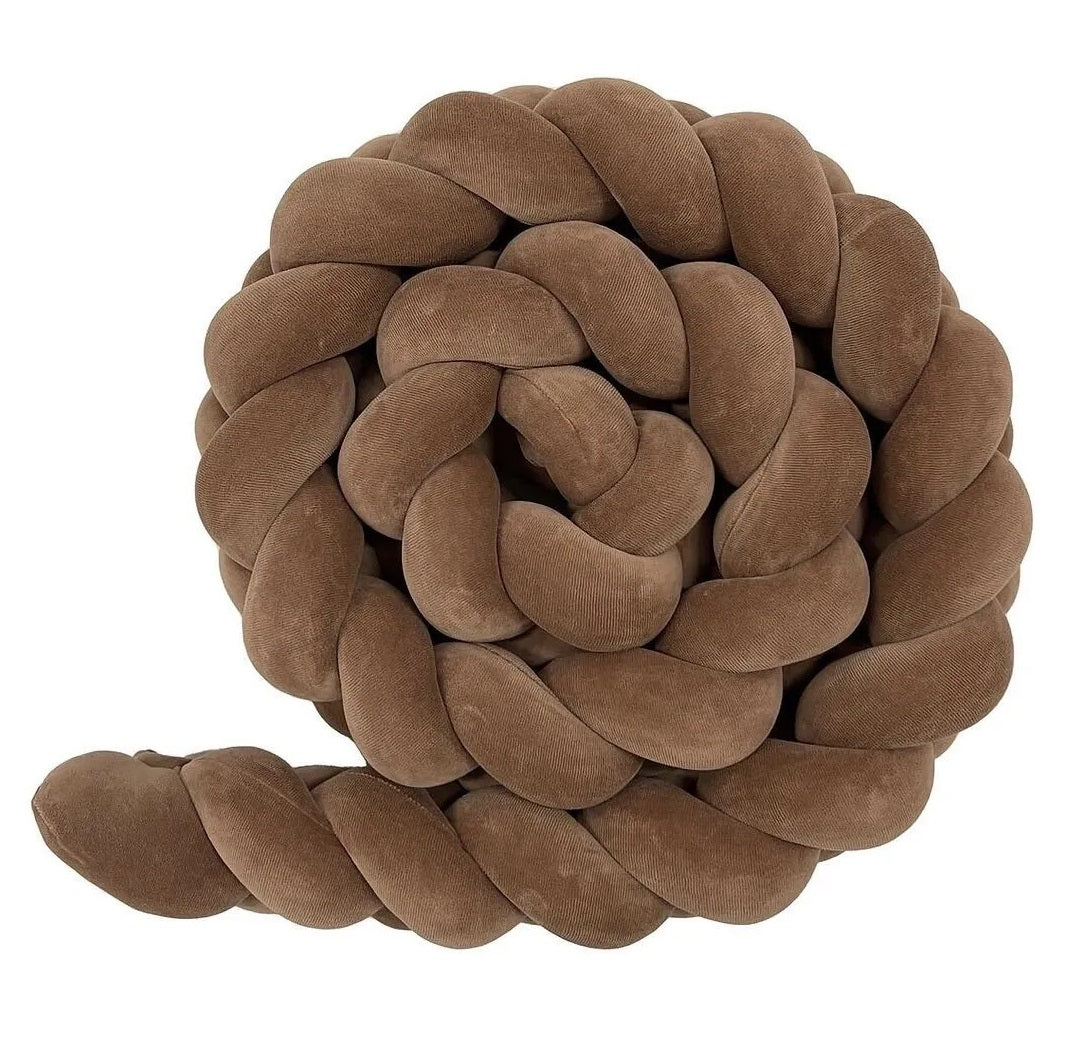Tour de lit tressé velours Chocolat