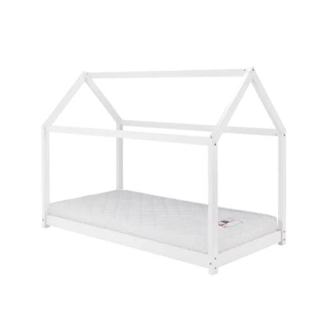 Cadre de lit d'enfant Blanc Bois de pin massif 90 x 200 cm