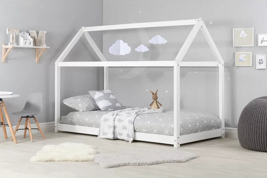Cadre de lit d'enfant Blanc Bois de pin massif 90 x 200 cm