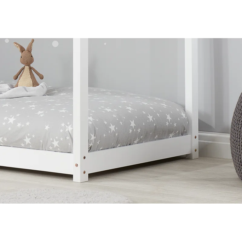 Cadre de lit d'enfant Blanc Bois de pin massif 90 x 200 cm