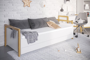 Junior -Bench -Bett mit 80x180 cm Schubladensammlung Victor