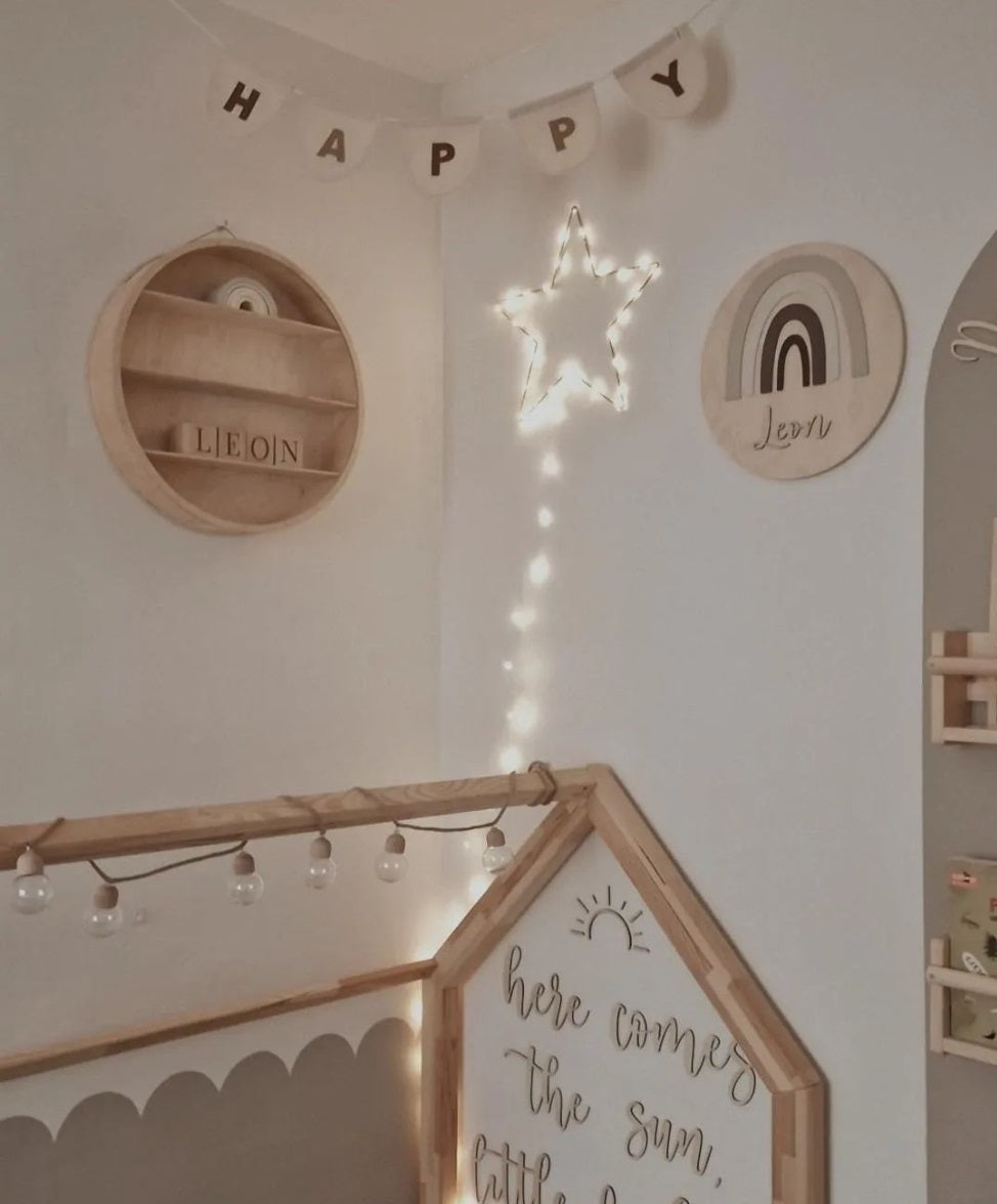 Applique murale veilleuse Arc en ciel personnalisé au prénom