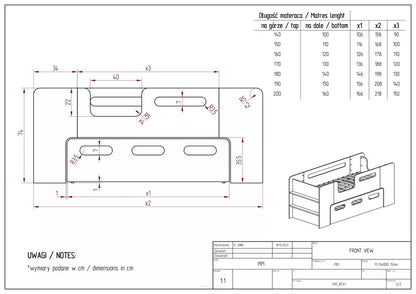 Children's bed with pee drawer