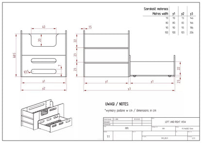 Children's bed with pee drawer