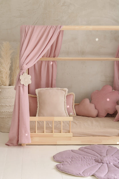 Rideau Toile de lit Cabane Rose "Pink and Gold"