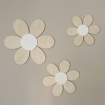 Schöne Wanddekorationsset von 3 Blumen