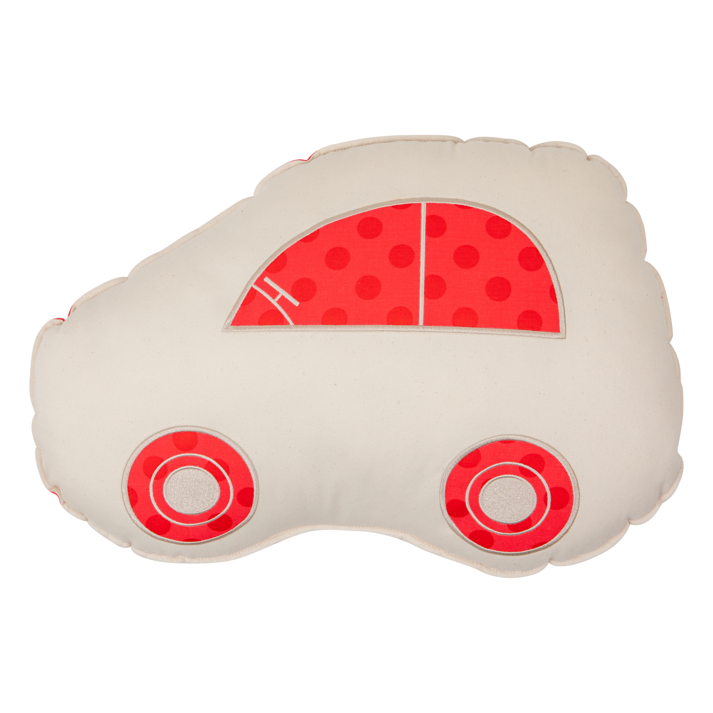 Coussin décoratif et moelleux Voiture  "Red dots"