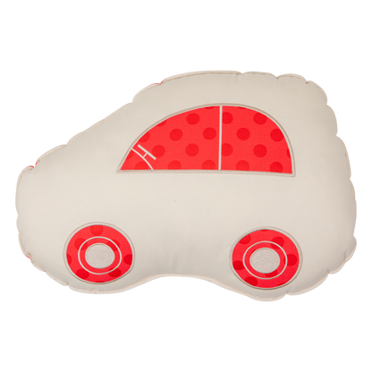 Coussin décoratif et moelleux Voiture  "Red dots"