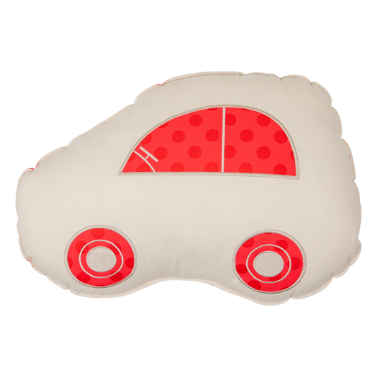 Coussin décoratif et moelleux Voiture  "Red dots"