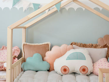 Coussin décoratif et moelleux Voiture Pastel "Powder Mint"