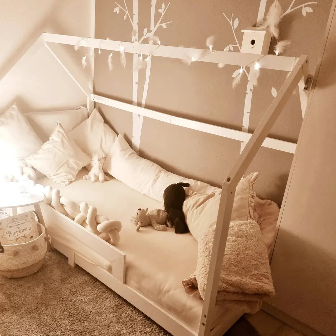Cadre de lit d'enfant Blanc Bois de pin massif 90 x 200 cm