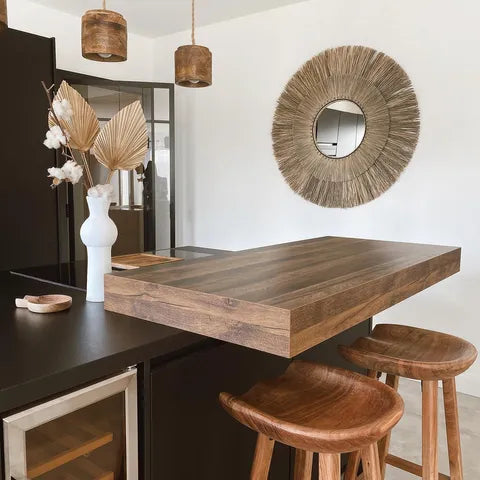 Tabourets de bar lot de 2 bois d'acacia solide