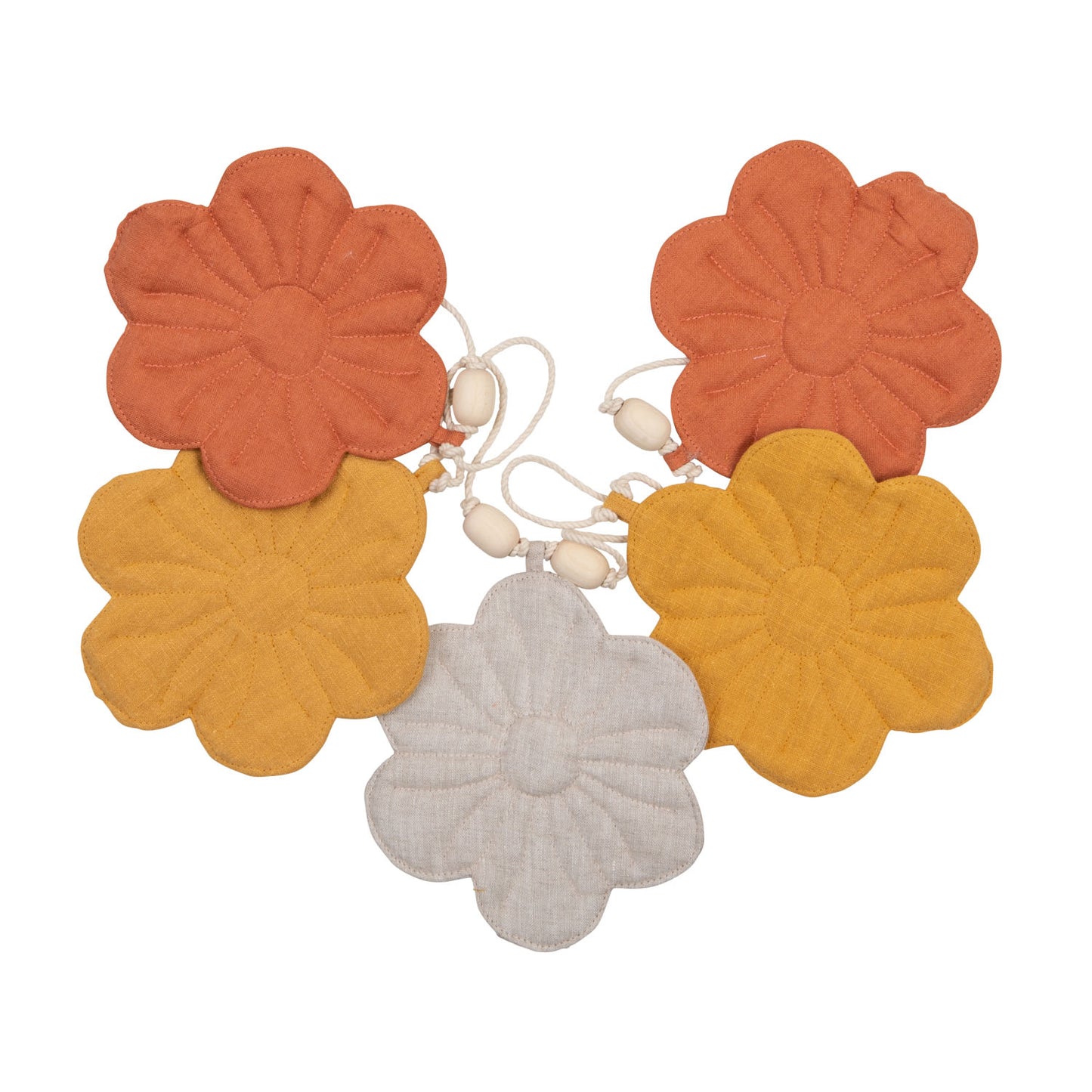 Decorative garland in linen flowers "Summer bouquet"