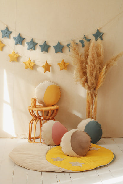 Guirlande décorative étoiles en velours vert océan "Grey Mint Dust"