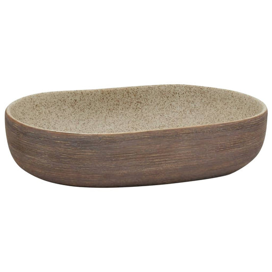 Vasque à poser Ovale en céramique BOKA Wood