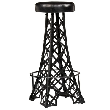 Tabouret EIFFEL lot de 2 acier et cuir véritable