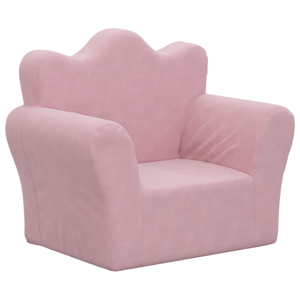 Poltrona per bambini in velluto rosa