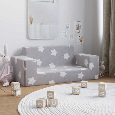 Canapé douillet pour enfant gris à étoiles