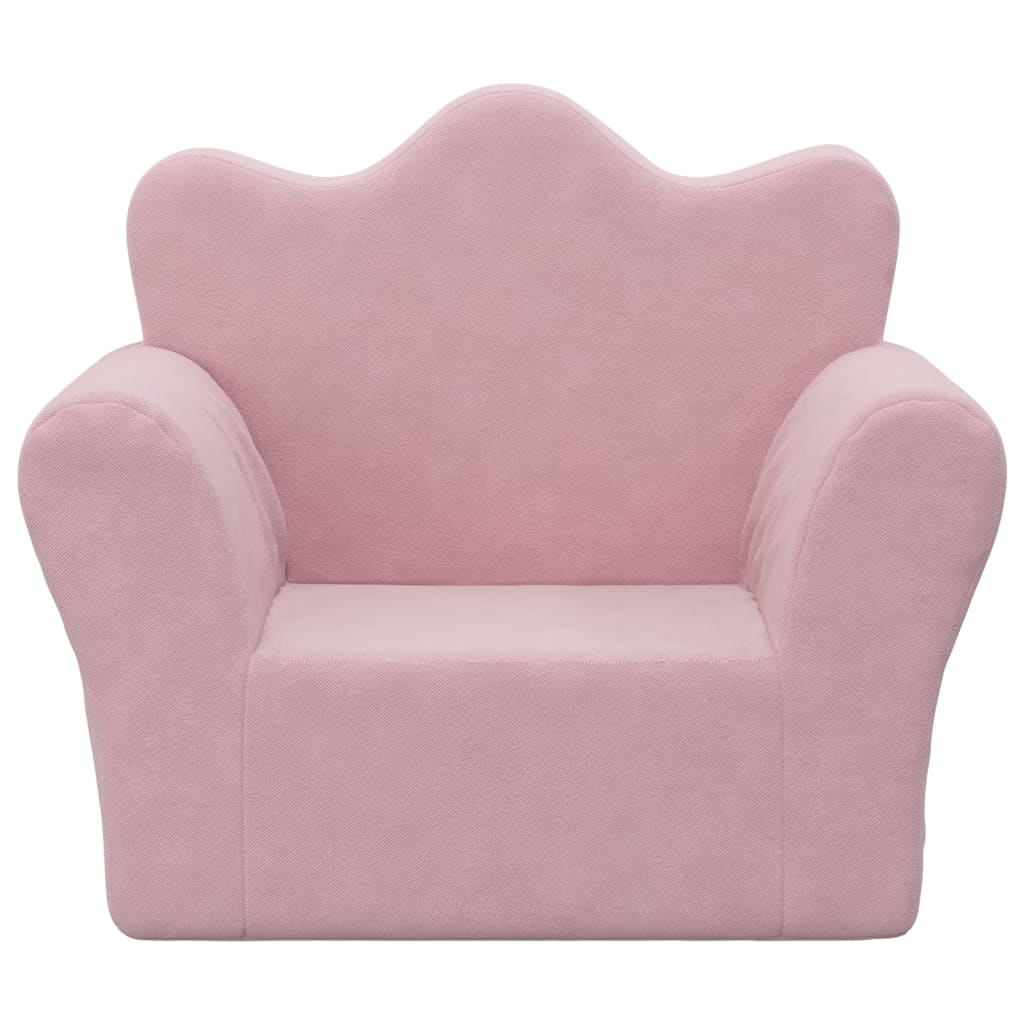 Poltrona per bambini in velluto rosa