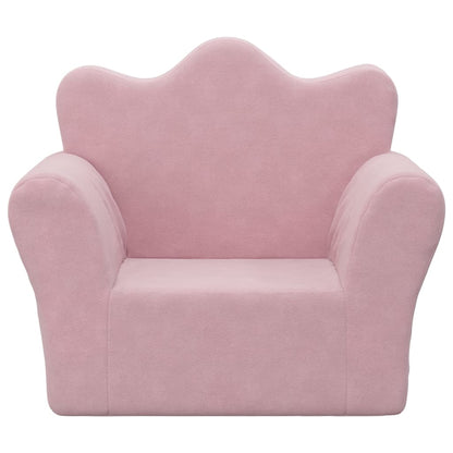 Poltrona per bambini in velluto rosa