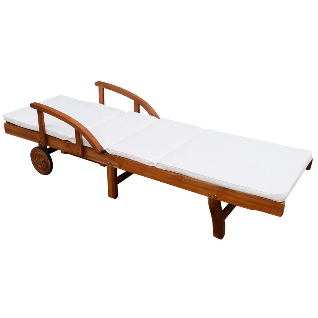 Chaise longue Transat ACACIA avec coussin