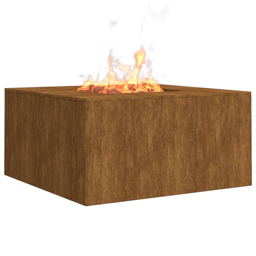 Foyer Brasero Design 60x60x30 cm in acciaio Corten - Consegna Francia offerta!