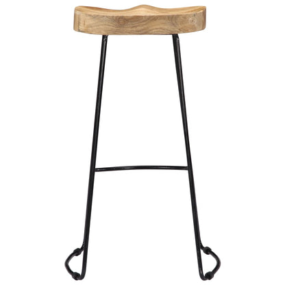 Tabouret lot de 2 GAVIN métal et manguier massif 78cm