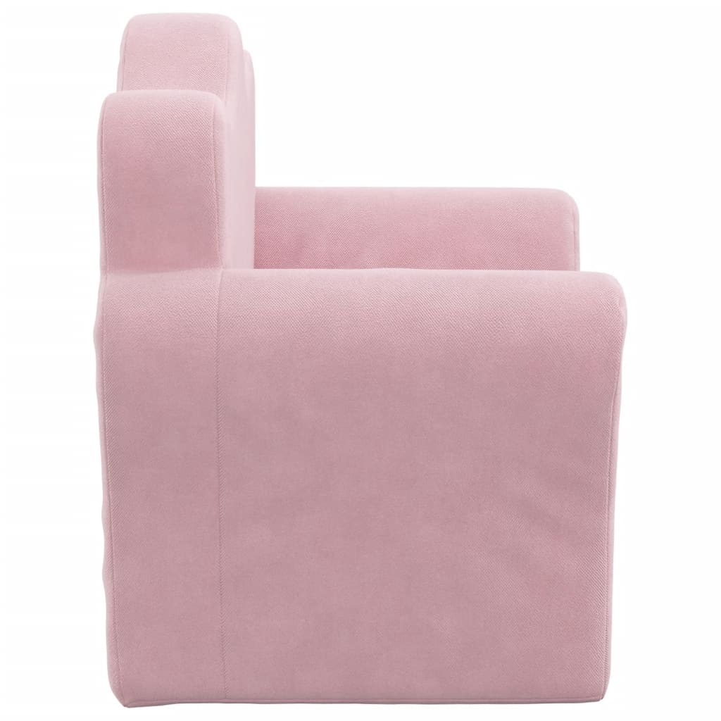 Poltrona per bambini in velluto rosa