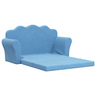 Blaues Samt -Kindersofa Bett