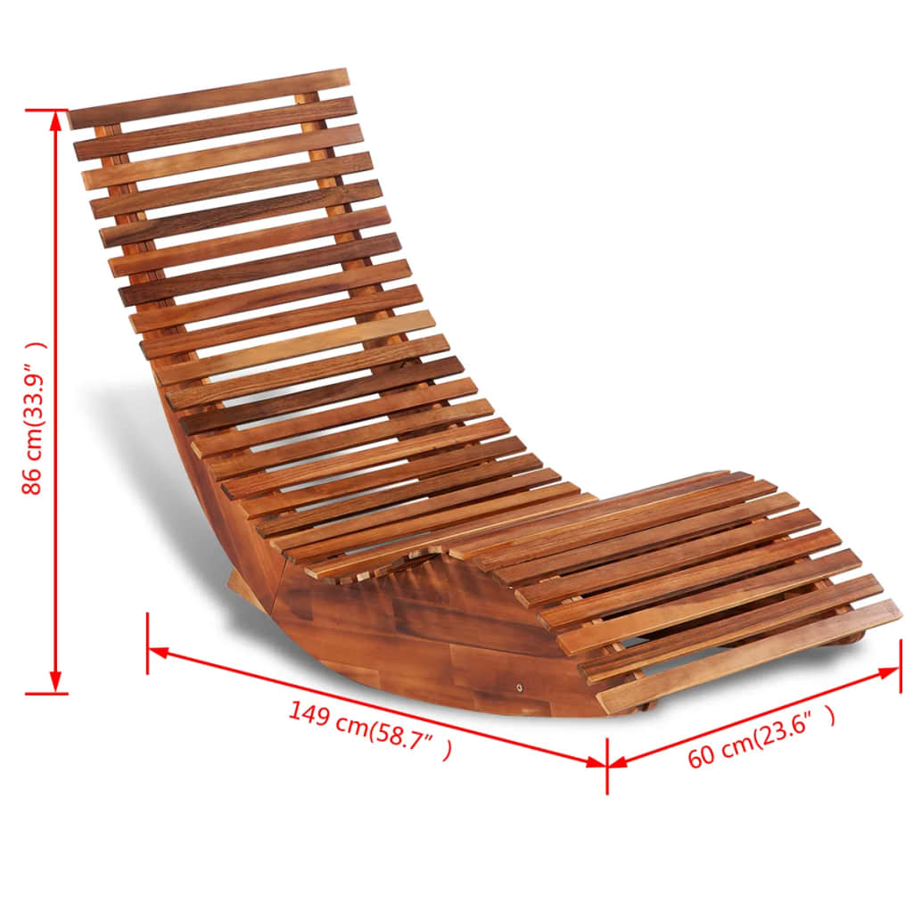 Acacia wooden tilting lounge chair