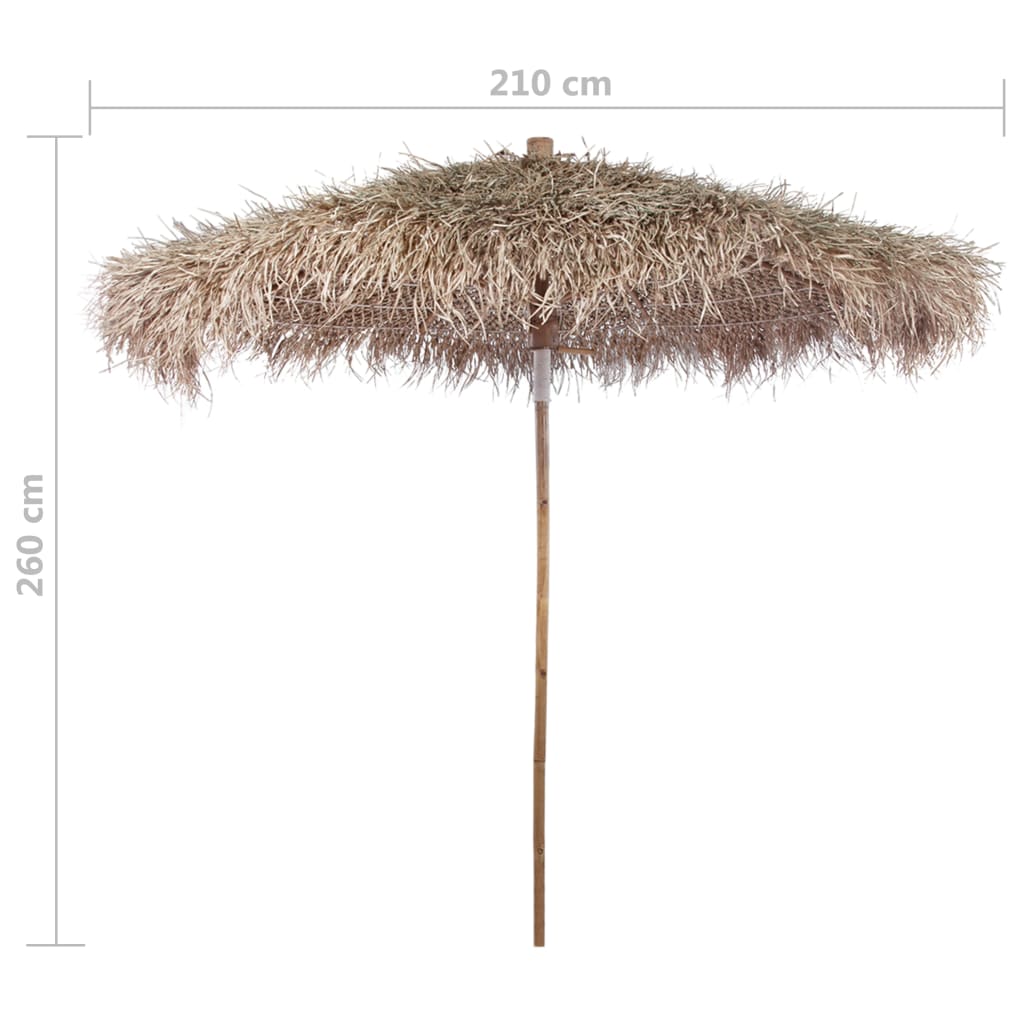 Bamboo parasol with banana leaf roof