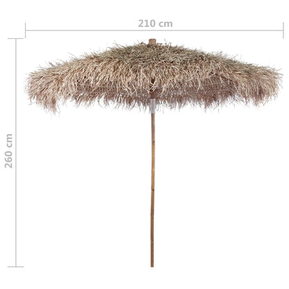 Bamboo parasol with banana leaf roof