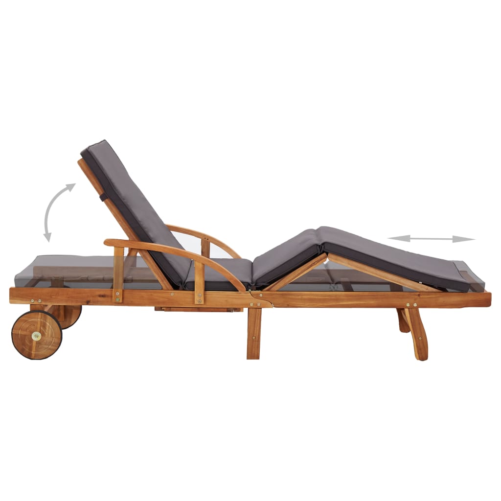 Chaise longue Transat ACACIA avec coussin
