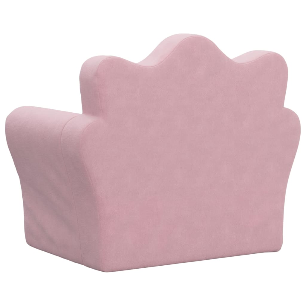 Poltrona per bambini in velluto rosa